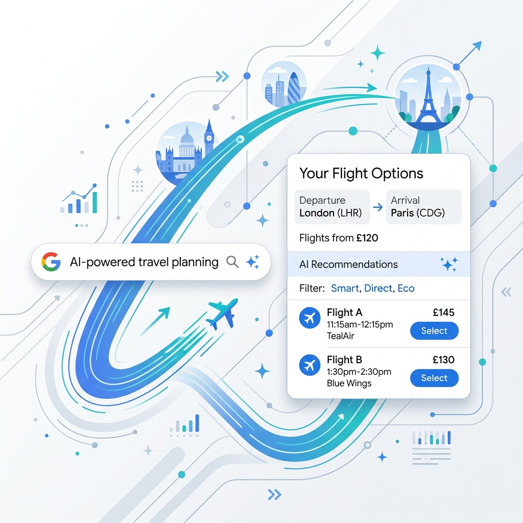 Google Search déploie l'IA pour réserver vols et voyages